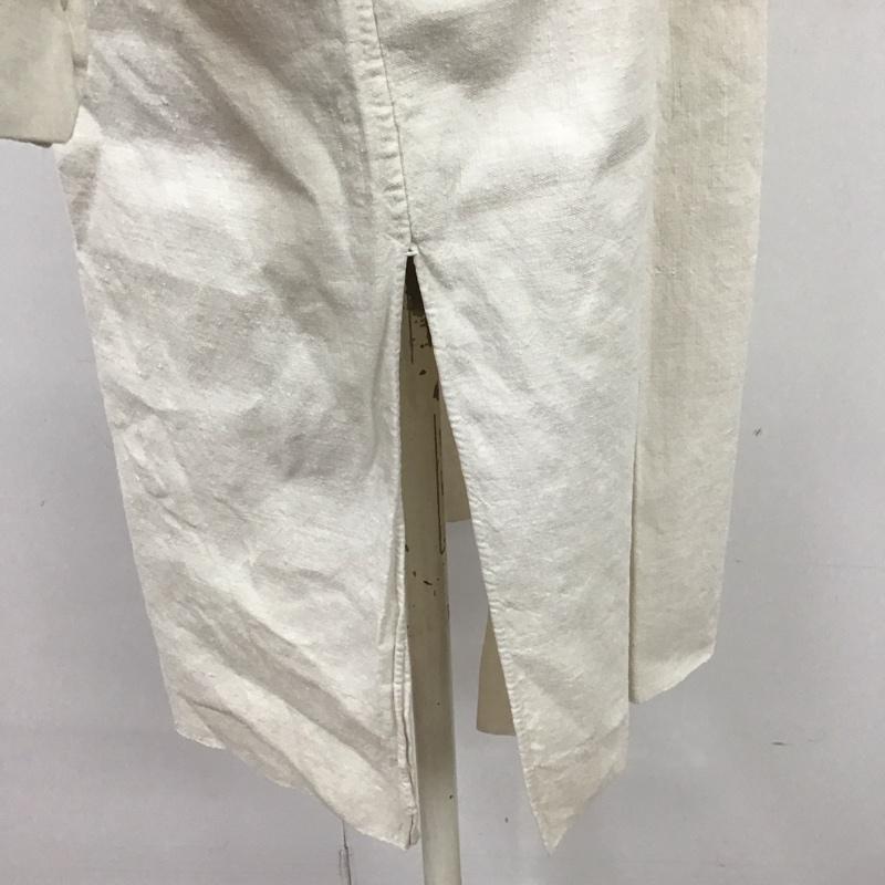 古着 USED ワンピース ロングスカート 長袖シャツワンピース スタンドカラーシャツワンピース ロングワンピース 古着 無地 オフホワイト / オフホワイト /  レディース USED 古着 中古 10113845