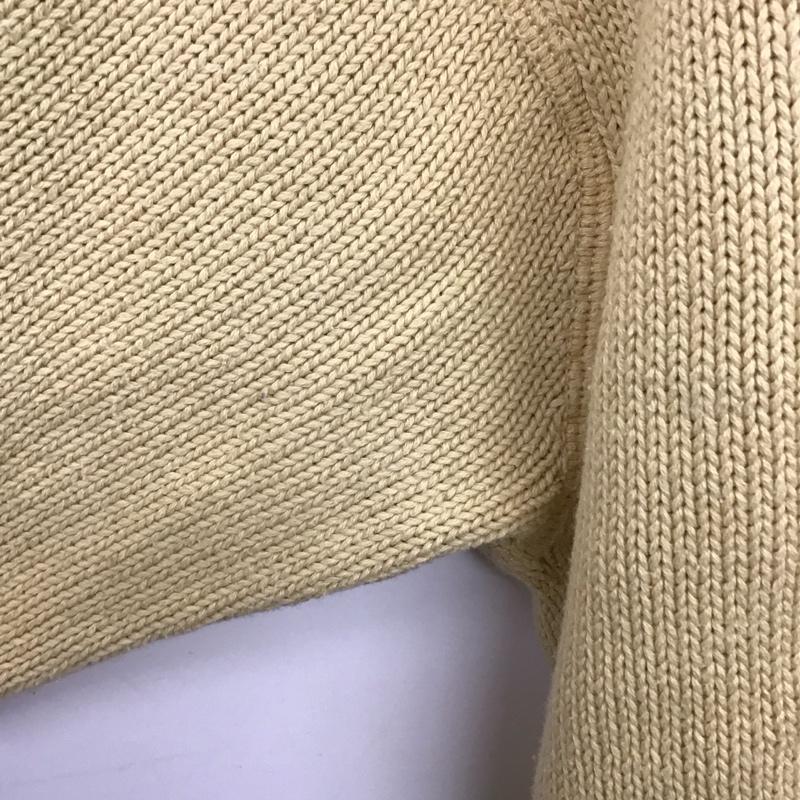 トミーヒルフィガー TOMMY HILFIGER ニット、セーター 長袖 長袖ニットカットソー クルーネック セーター 90s L ロゴ、文字 ベージュ / ベージュ /  メンズ USED 古着 中古 10141381