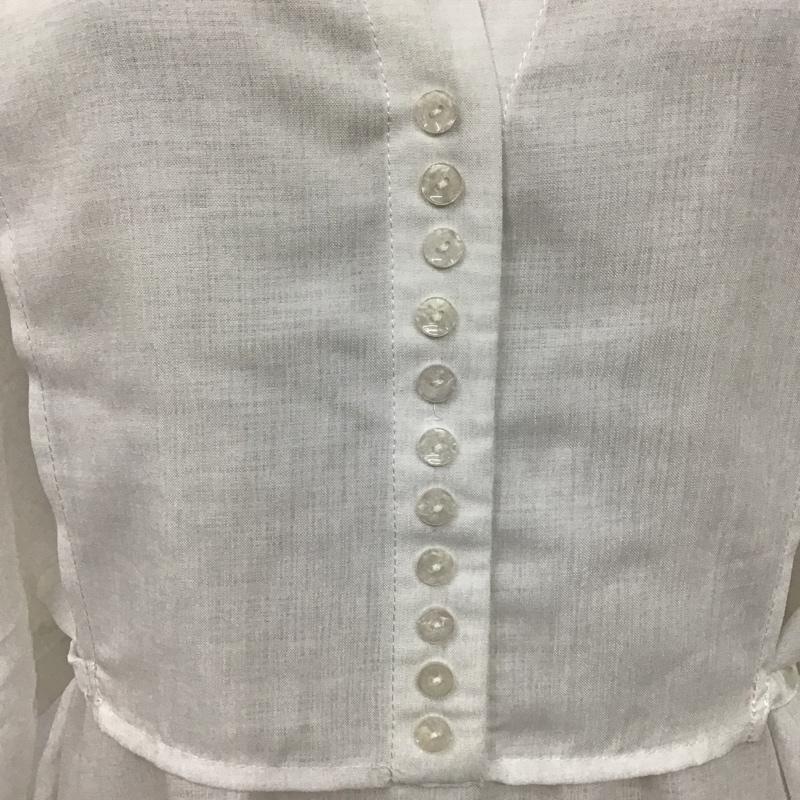 ロヴィ LOWY ワンピース ロングスカート シャツロングワンピース 半袖ワンピース ノーカラーワンピース M 無地 白 / ホワイト /  レディース USED 古着 中古 10105734