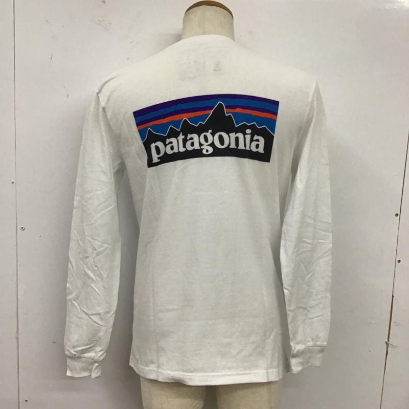 パタゴニア patagonia カットソー 長袖 長袖カットソー クルーネックカットソー ロングスリーブカットソー プリントTシャツ XS ロゴ、文字 白 / ホワイト /  メンズ USED 古着 中古 10124514