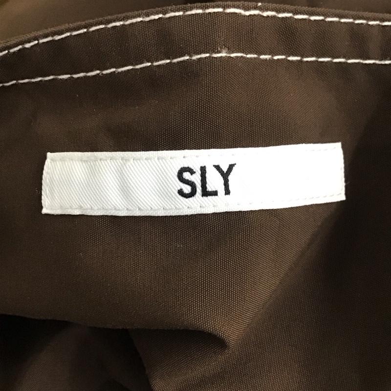 スライ SLY ワンピース ひざ丈スカート 030DAZ33-1870 半袖ワンピース 前開きワンピース クルーネック 2 無地 茶 / ブラウン /  レディース USED 古着 中古 10120941