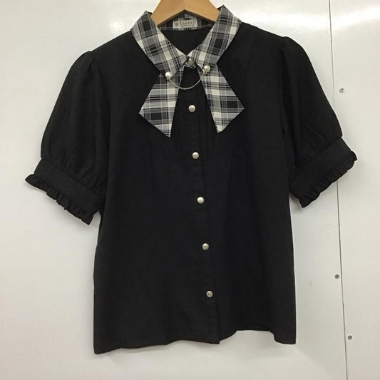 アクシーズファム axes femme シャツ、ブラウス 半袖 FREE 無地 黒 / ブラック /  レディース USED 古着 中古 10142924