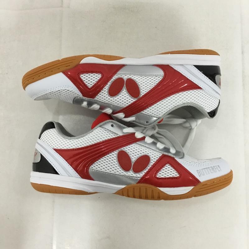 バタフライ BUTTERFLY スニーカー スニーカー NXB1301 93600 レゾライン トライネックス 卓球シューズ 25cm 箱有 25.0cm ロゴ、文字 白 / ホワイト / X 黒 / ブラック / X 赤 / レッド / X 銀 / シルバー /  レディース USED 古着 中古 10147931
