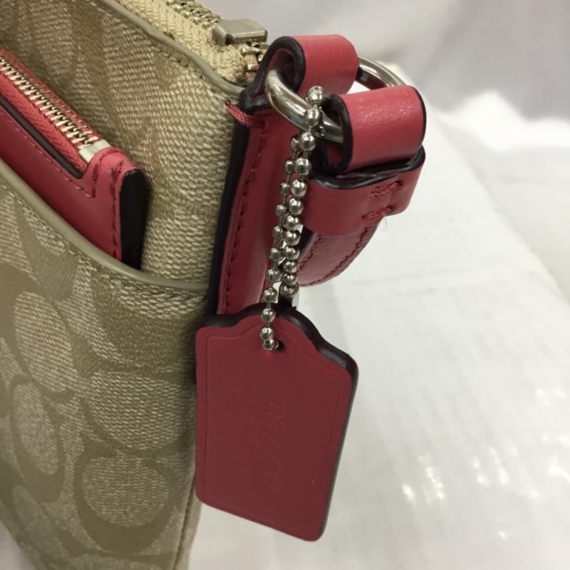 コーチ COACH ショルダーバッグ ショルダーバッグ F58316 シグネチャー ロゴ、文字 ベージュ / ベージュ / X 桃 / ピンク /  レディース USED 古着 中古 10105768