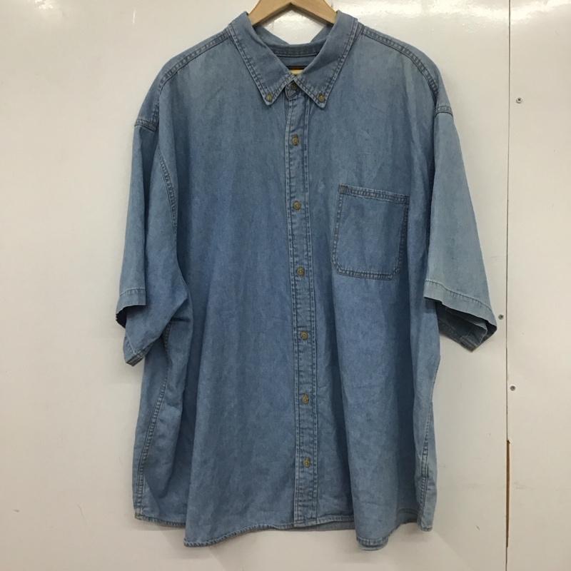 古着 USED シャツ、ブラウス 半袖 半袖シャツ ボタンダウンシャツ カラーシャツ 無地 インディゴ / インディゴ /  メンズ USED 古着 中古 10133672