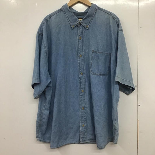 古着 USED シャツ、ブラウス 半袖 半袖シャツ ボタンダウンシャツ カラーシャツ 無地 インディゴ / インディゴ /  メンズ USED 古着 中古 10133672