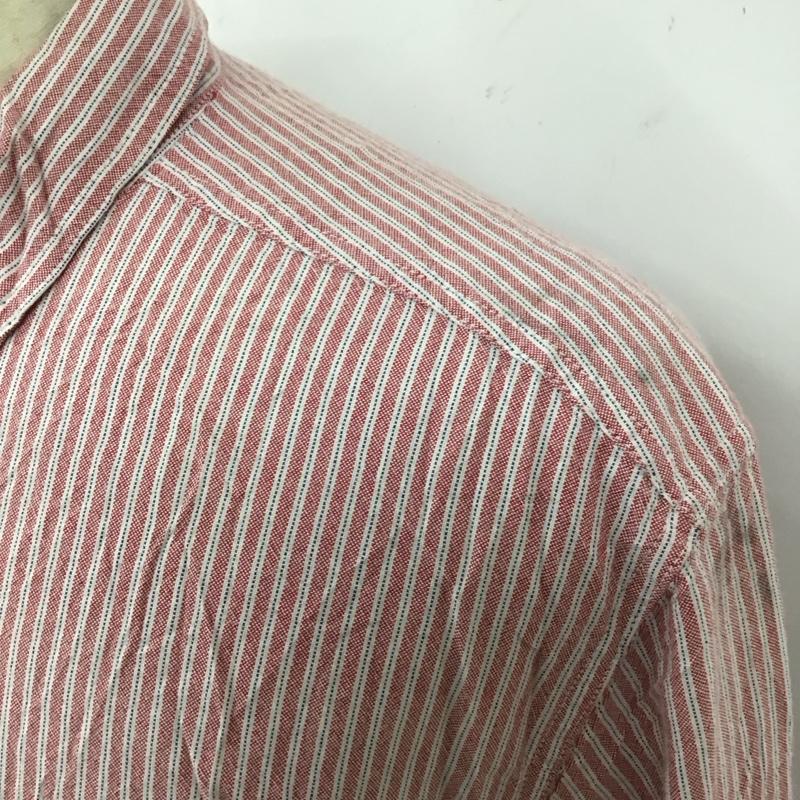 チャップス CHAPS シャツ、ブラウス 長袖 長袖シャツ カラーシャツ ポケットシャツ 長袖カットソー ストライプシャツ XL ストライプ 赤 / レッド /  メンズ USED 古着 中古 10118278
