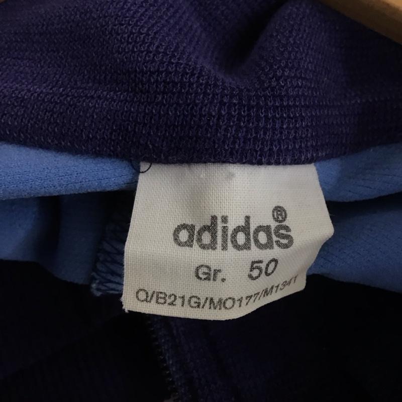 アディダス adidas ジャケット、上着 ジャケット、ブレザー ジップアップジャケット 古着 ミリタリージャケット ジャージ ロゴ、文字 紺 / ネイビー / X 水色 / ライトブルー /  メンズ USED 古着 中古 10130720