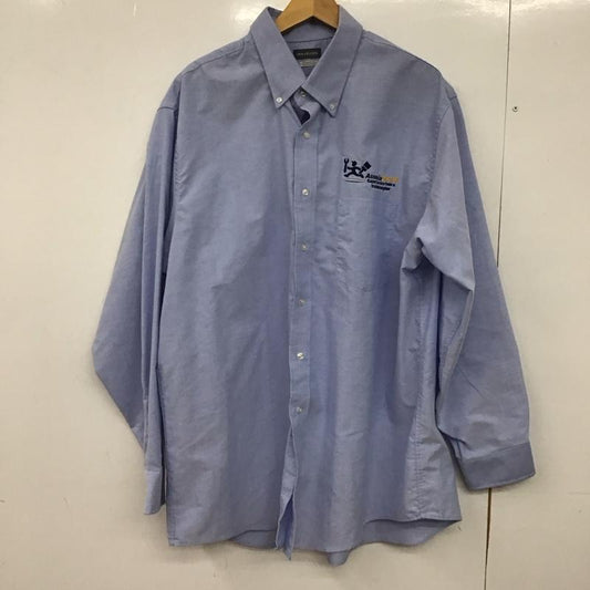 ウ゛ァンヒューゼン VANHEUSEN シャツ、ブラウス 長袖 長袖シャツ 無地シャツ カラーシャツ ボタンダウンシャツ XL ロゴ、文字 水色 / ライトブルー /  メンズ USED 古着 中古 10147020
