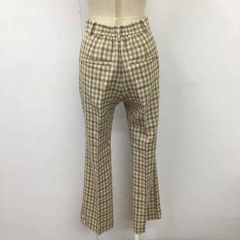 ローリーズファーム LOWRYS FARM パンツ スラックス lf520079ad ギンガムバスケットパンツ フレアパンツ チェックパンツ M チェック ベージュ / ベージュ /  レディース USED 古着 中古 10109213