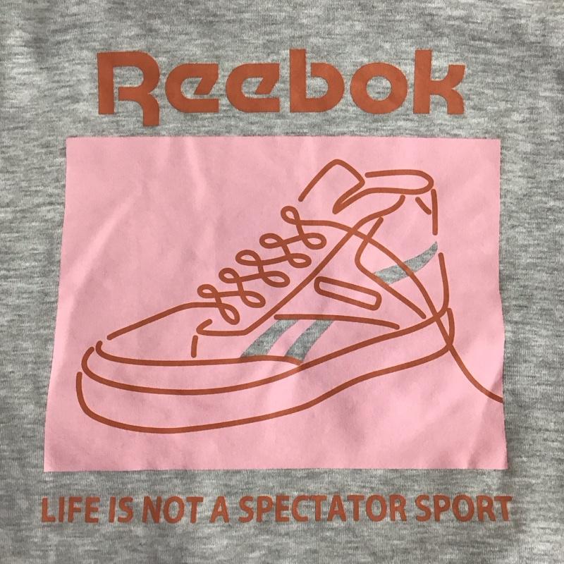 リーボック Reebok トレーナー 長袖 Y645BRR スウェット 裏起毛 バックプリント L ロゴ、文字 灰 / グレー / X 桃 / ピンク /  レディース USED 古着 中古 10124975