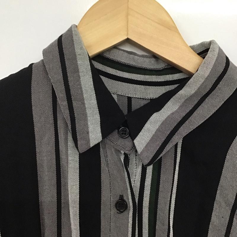 アズールバイマウジー AZUL BY MOUSSY ワンピース ロングスカート 250dsm33-438i STRIPEBLOUSINGSHIRTONEPIECE ロングワンピース S ストライプ 白 / ホワイト / X 黒 / ブラック / X 灰 / グレー /  レディース USED 古着 中古 10141290
