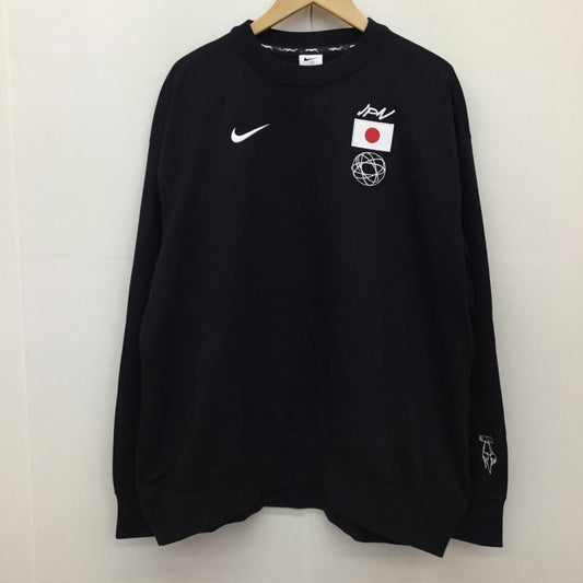 ナイキ NIKE トレーナー 長袖 FD6732-010 ソロ　DF　OLYB　フリース L ロゴ、文字 黒 / ブラック /  レディース USED 古着 中古 10136768