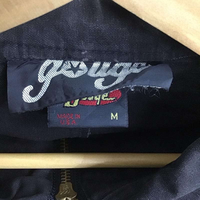 古着 USED ジャケット、上着 ジャケット、ブレザー ジップアップジャケット アウター 古着 gouge M ロゴ、文字 黒 / ブラック / X カーキ / カーキ /  メンズ USED 古着 中古 10144772