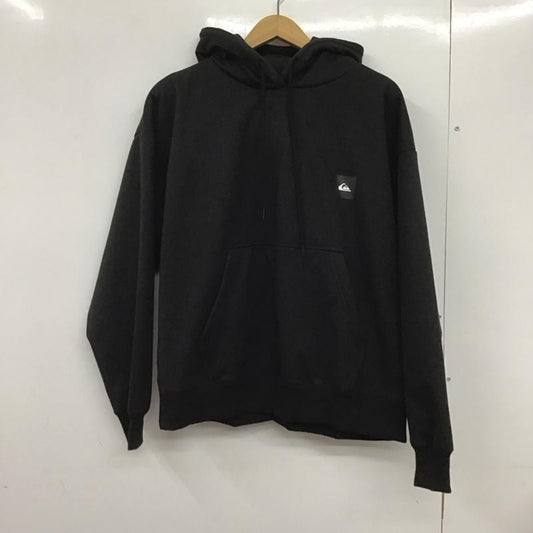 クイックシルバー Quiksilver パーカー 長袖 長袖パーカー プルオーバーパーカー スウェット M ロゴ、文字 黒 / ブラック /  メンズ USED 古着 中古 10133126