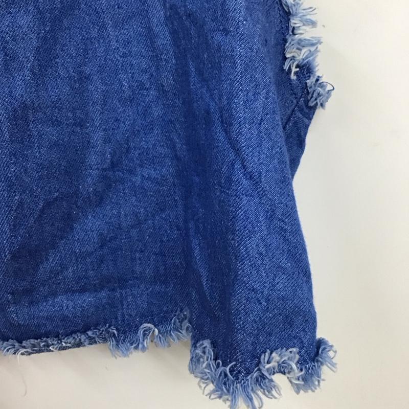 ザラ ZARA ベスト ベスト デニム プルオーバー S 無地 青 / ブルー /  レディース USED 古着 中古 10119593