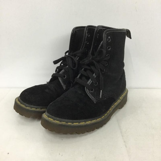 ドクターマーチン Dr.Martens ブーツ 一般 80年代 80s ホワイト社 プリントタグ 8ホール 無地 黒 / ブラック /  レディース USED 古着 中古 10140410