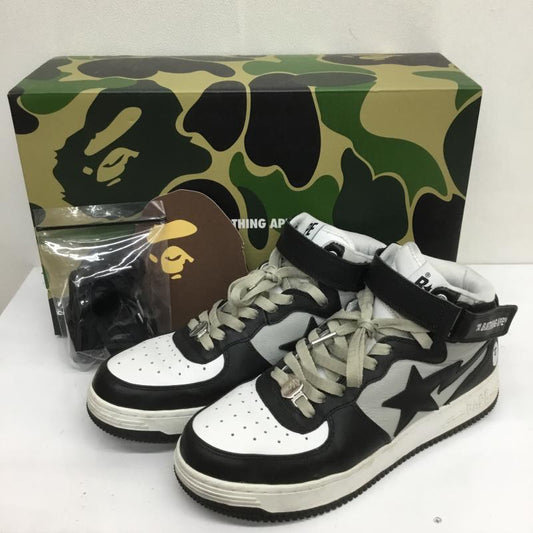 アベイシングエイプ A BATHING APE スニーカー スニーカー BAPE STA MID SAX M191010 28.0cm ロゴ、文字 白 / ホワイト / X 灰 / グレー / X 黒 / ブラック /  メンズ USED 古着 中古 10107080