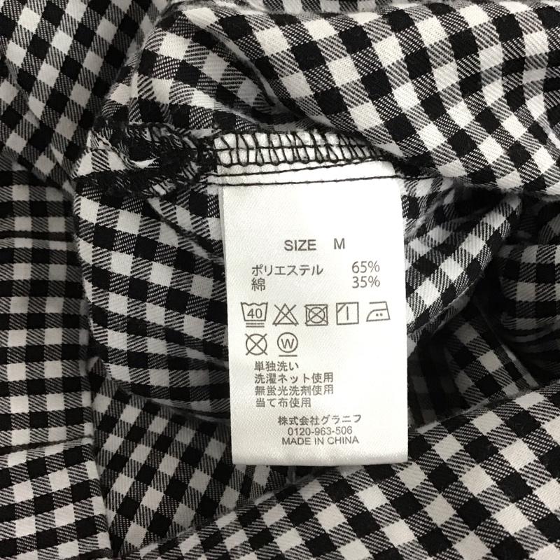 グラニフ graniph シャツ、ブラウス 半袖 半袖シャツ チェックシャツ カラーシャツ M チェック 白 / ホワイト / X 黒 / ブラック /  メンズ USED 古着 中古 10147862