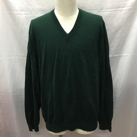 ブルックスブラザーズ BROOKS BROTHERS ニット、セーター 長袖 Vネック コットン M 無地 緑 / グリーン /  メンズ USED 古着 中古 10111589