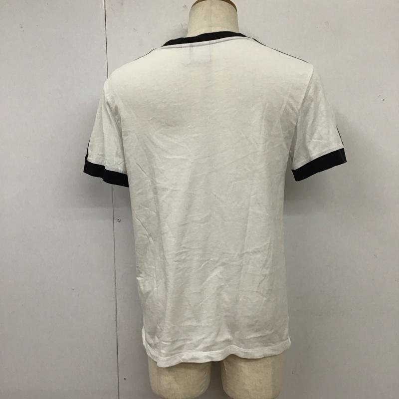 アディダス adidas Tシャツ 半袖 DH3188 3ストライプ ロゴ、文字 白 / ホワイト / X 黒 / ブラック /  メンズ USED 古着 中古 10118124