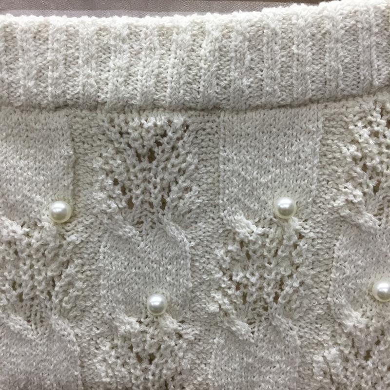 ザラ ZARA スカート ミニスカート 4331/105/250 フェイクパールトリムニットミニスカート S 無地 白 / ホワイト /  レディース USED 古着 中古 10121966