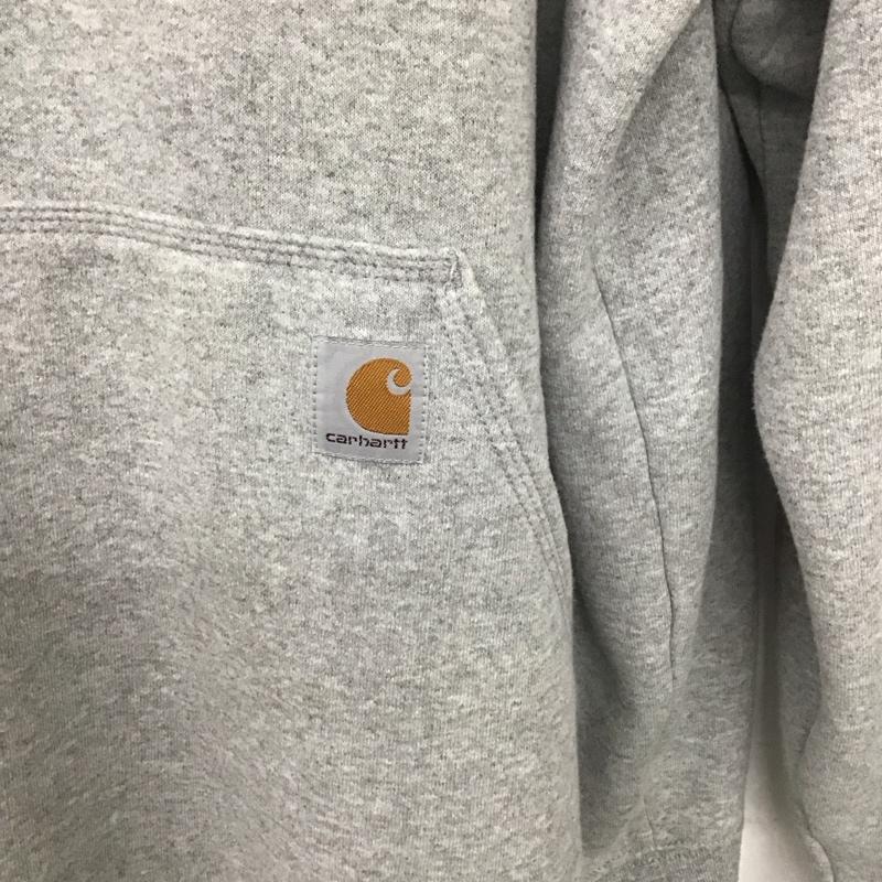 カーハート Carhartt パーカー 長袖 長袖パーカー プルオーバーパーカー スウェット L ロゴ、文字 灰 / グレー /  メンズ USED 古着 中古 10140507
