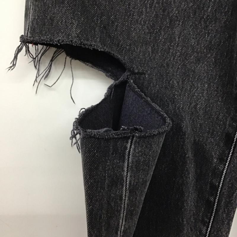 マウジー MOUSSY パンツ デニム、ジーンズ 010FAA11-5500 THIGH SLIT BLK LOOSE STRAIGHT サイスリットストレートデニム 無地 黒 / ブラック /  レディース USED 古着 中古 10141721