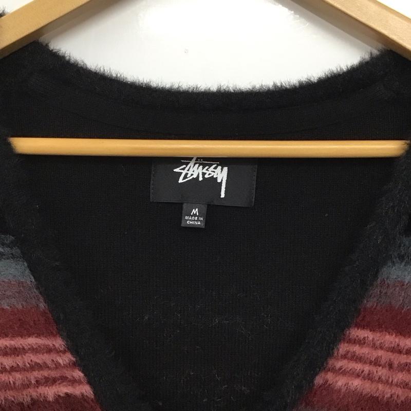 ステューシー STUSSY カーディガン 長袖 長袖カーディガン フロントボタン ニットカーディガン M ボーダー柄 マルチカラー / マルチカラー /  メンズ USED 古着 中古 10145873