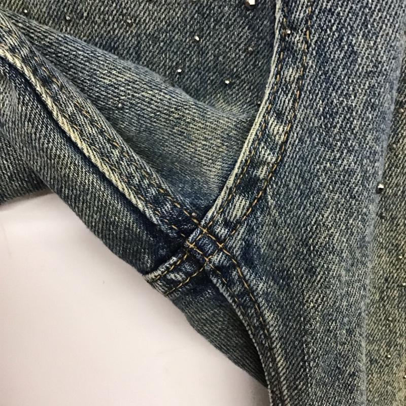 シャギー SHAGGIE パンツ デニム、ジーンズ SGTIG1223002 オーロララインストーン付きヴィンテージルーズデニムパンツ S 無地 青 / ブルー /  レディース USED 古着 中古 10138931