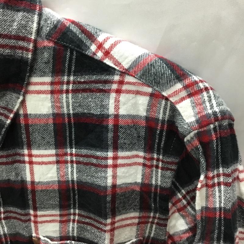 チャップス CHAPS シャツ、ブラウス 長袖 ボタンダウン M チェック 白 / ホワイト / X 黒 / ブラック / X 赤 / レッド /  メンズ USED 古着 中古 10118846