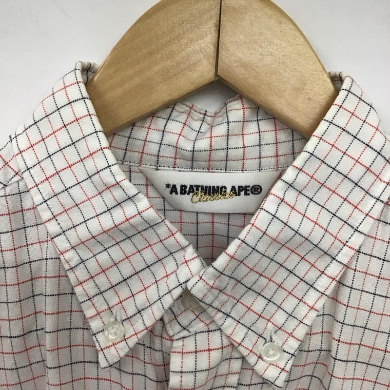 アベイシングエイプ A BATHING APE シャツ、ブラウス 半袖 半袖シャツ チェックシャツ ボタンダウンシャツ M チェック マルチカラー / マルチカラー /  メンズ USED 古着 中古 10136193