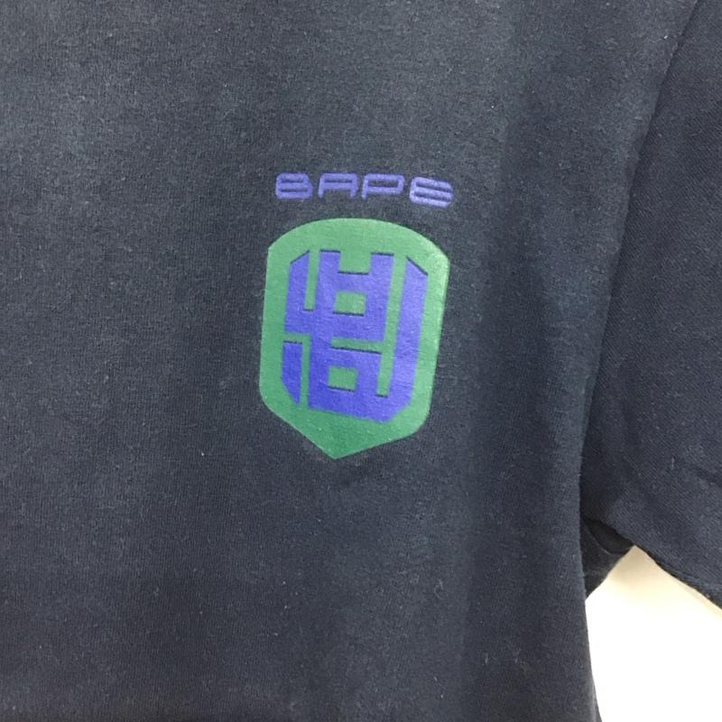 ベイプ BAPE Tシャツ 半袖 半袖カットソー プリントTシャツ クルーネックカットソー S ロゴ、文字 紺 / ネイビー /  メンズ USED 古着 中古 10147593