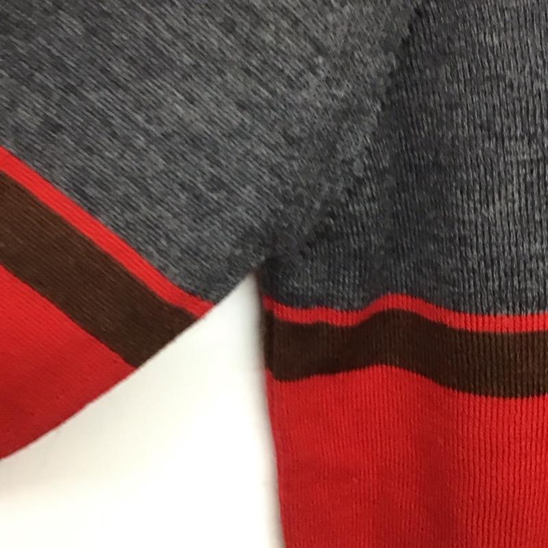 マーガレットハウエル MARGARET HOWELL ニット、セーター 長袖 長袖ニットカットソー タートルネック セーター プリント 赤 / レッド / X 灰 / グレー /  メンズ USED 古着 中古 10140286