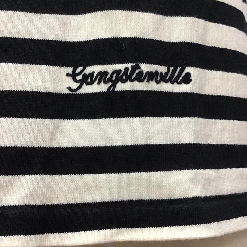 ギャングスタービル GANGSTERVILLE カットソー 長袖 長袖カットソー ヘンリーネックカットソー ロングスリーブカットソー XL ボーダー柄 白 / ホワイト / X 黒 / ブラック /  メンズ USED 古着 中古 10113155