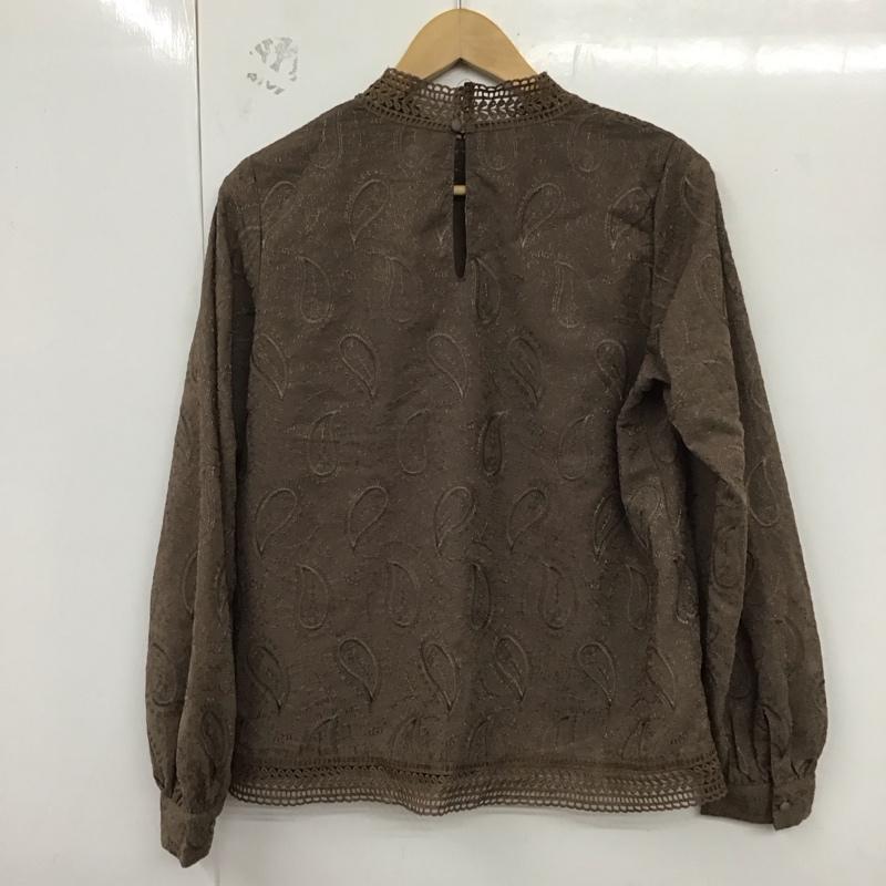 ページボーイ PAGEBOY シャツ、ブラウス 長袖 長袖シャツ 総柄シャツ ノーカラーシャツ FREE 総柄 茶 / ブラウン /  レディース USED 古着 中古 10128744