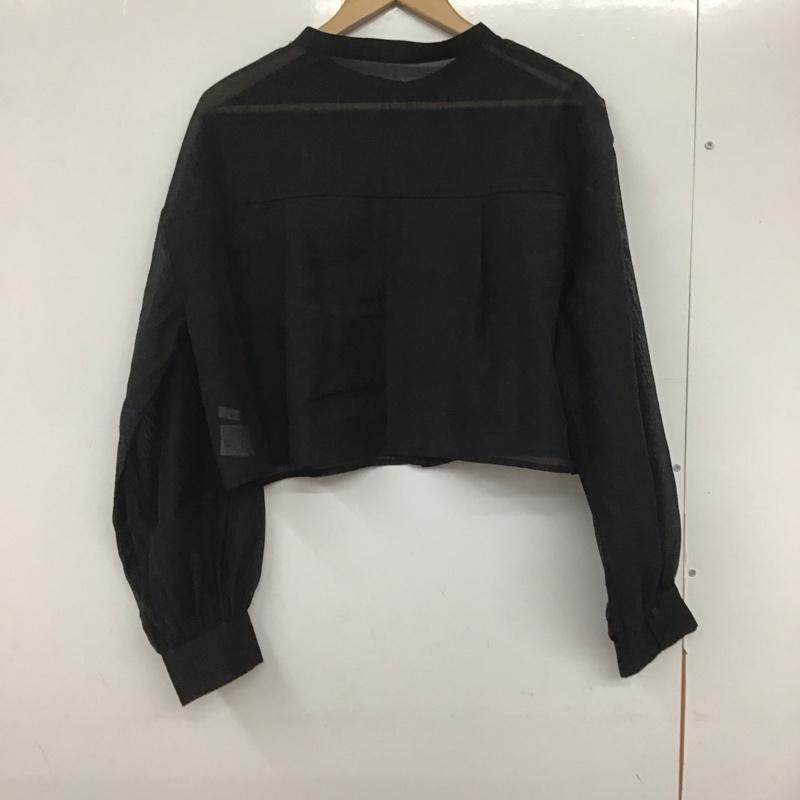 アルシーヴ archives シャツ、ブラウス 長袖 シアーシャツ ショート丈 無地 黒 / ブラック /  レディース USED 古着 中古 10133884