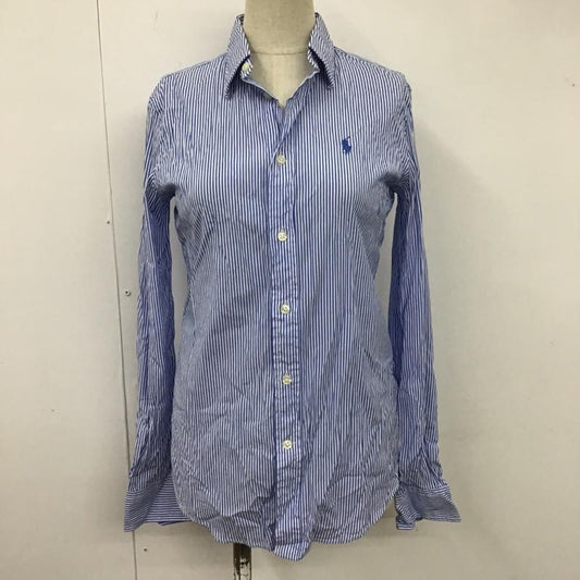 ポロラルフローレン POLO RALPH LAUREN シャツ、ブラウス 長袖 長袖シャツ ストライプシャツ カラーシャツ カジュアルシャツ 0 ストライプ 白 / ホワイト / X 青 / ブルー /  レディース USED 古着 中古 10105923