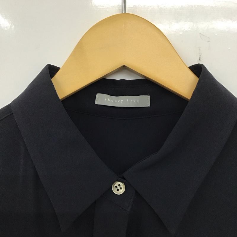 セオリーリュクス theory luxe シャツ、ブラウス 長袖 03-4308261 38 無地 紺 / ネイビー /  レディース USED 古着 中古 10133756