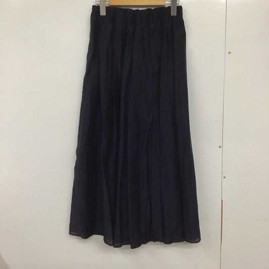 ユナイテッドアローズグリーンレーベルリラクシング UNITED ARROWS green label relaxing スカート ロングスカート 3524-676-2361 シアー ギャザー スカート 無地 紺 / ネイビー /  レディース USED 古着 中古 10133158