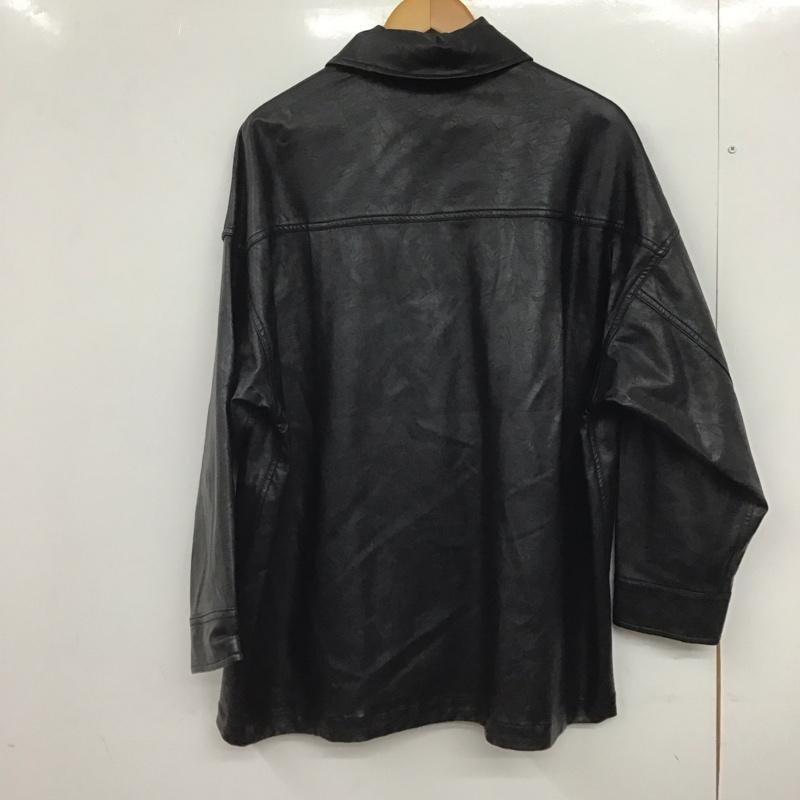 ニコアンド niko and... シャツ、ブラウス 長袖 長袖シャツ フェイクレザーシャツ FREE 無地 黒 / ブラック /  レディース USED 古着 中古 10146685