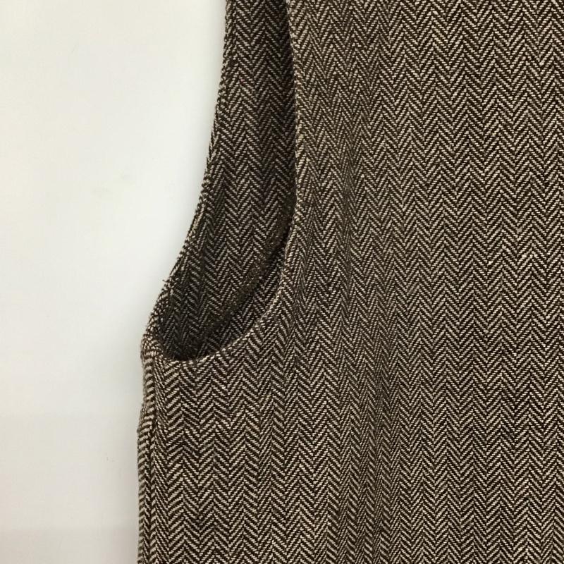 ラウジー lawgy ワンピース ロングスカート 0221030503 ノースリーブ ヘリンボーン ロングベスト FREE 無地 茶 / ブラウン /  レディース USED 古着 中古 10142226