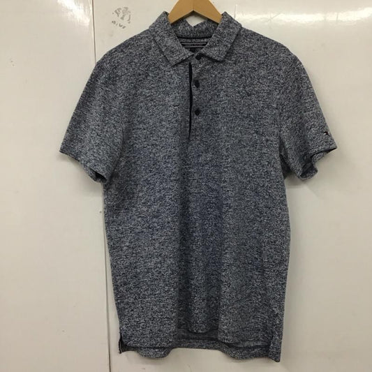 トミーヒルフィガー TOMMY HILFIGER ポロシャツ 半袖 半袖ポロシャツ 半袖カットソー カラーシャツ L 無地 青 / ブルー /  メンズ USED 古着 中古 10129068