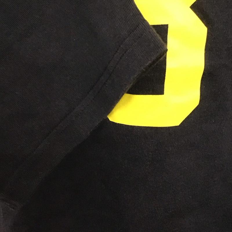 エフエイティー FAT カットソー 七分袖 七分丈カットソー クルーネックカットソー ラグラン ロゴ、文字 黒 / ブラック / X 黄 / イエロー /  メンズ USED 古着 中古 10134586