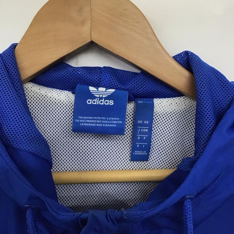 アディダス adidas ジャケット、上着 ジャンパー、ブルゾン bk5938 ナイロンジャケット CLFNWINDBREAKER ジップアップジャケット L ロゴ、文字 白 / ホワイト / X 青 / ブルー /  メンズ USED 古着 中古 10140490