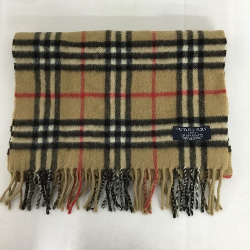 バーバリーロンドン Burberry London マフラー マフラー カシミヤ フリンジ ノバチェック チェック ベージュ / ベージュ /  レディース USED 古着 中古 10145823