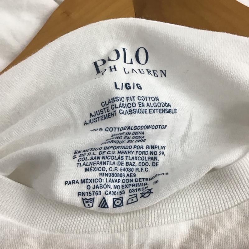 ポロラルフローレン POLO RALPH LAUREN Tシャツ 半袖 半袖カットソー 無地Tシャツ クルーネックカットソー L 無地 白 / ホワイト /  メンズ USED 古着 中古 10138120