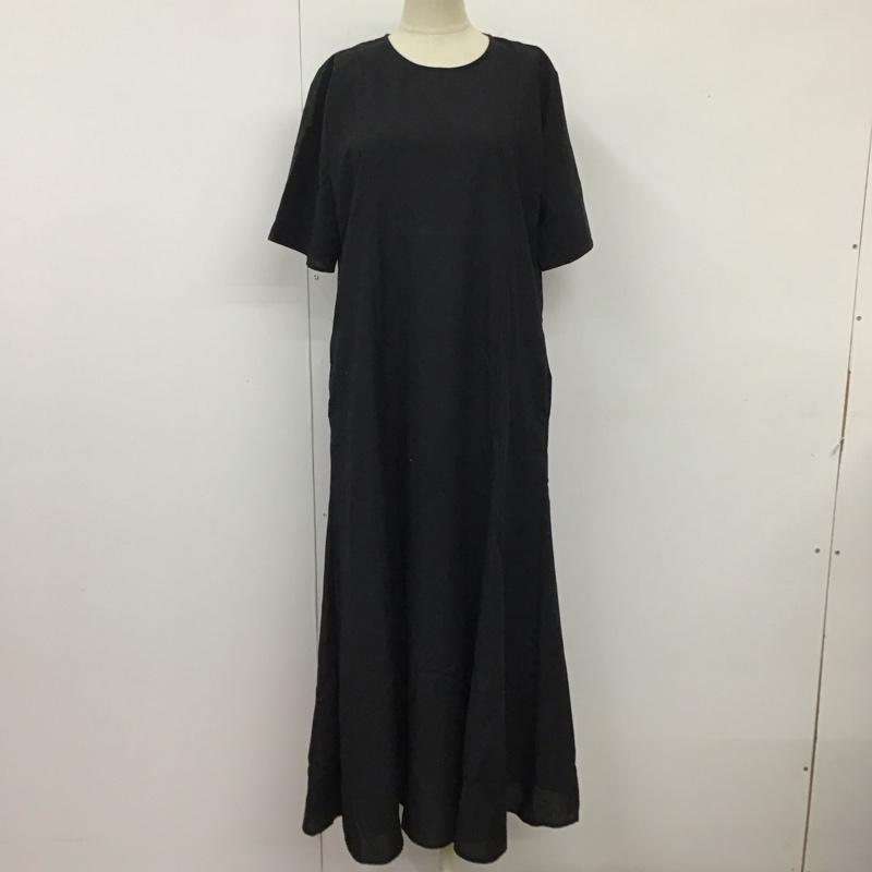サニーレーベル Sonny Label ワンピース ロングスカート la25-26t703 半袖ロングワンピース フレアスカート FREE 無地 黒 / ブラック /  レディース USED 古着 中古 10117827