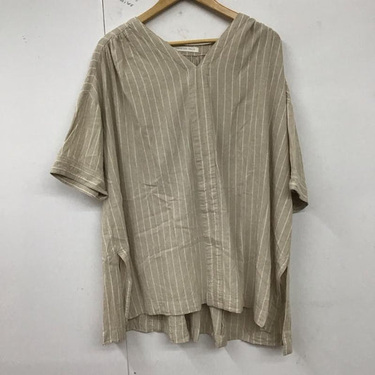 アメリカンホリック AMERICAN HOLIC チュニック 半袖 HA12L0G0190 スキッパーリネンブレンドポンチョチュニック FREE ストライプ ベージュ / ベージュ /  レディース USED 古着 中古 10129230
