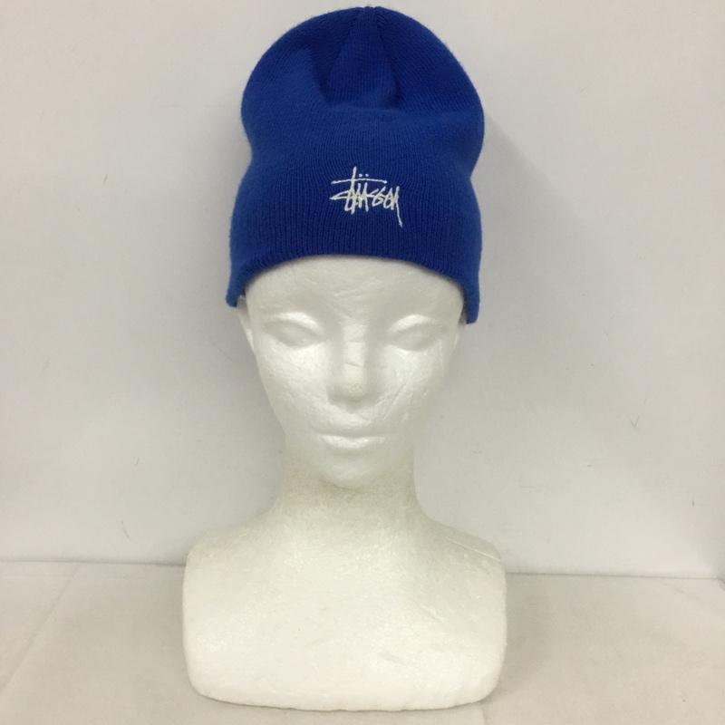 ステューシー STUSSY 帽子 ニット帽 ビーニー ロゴ、文字 青 / ブルー /  メンズ USED 古着 中古 10140155